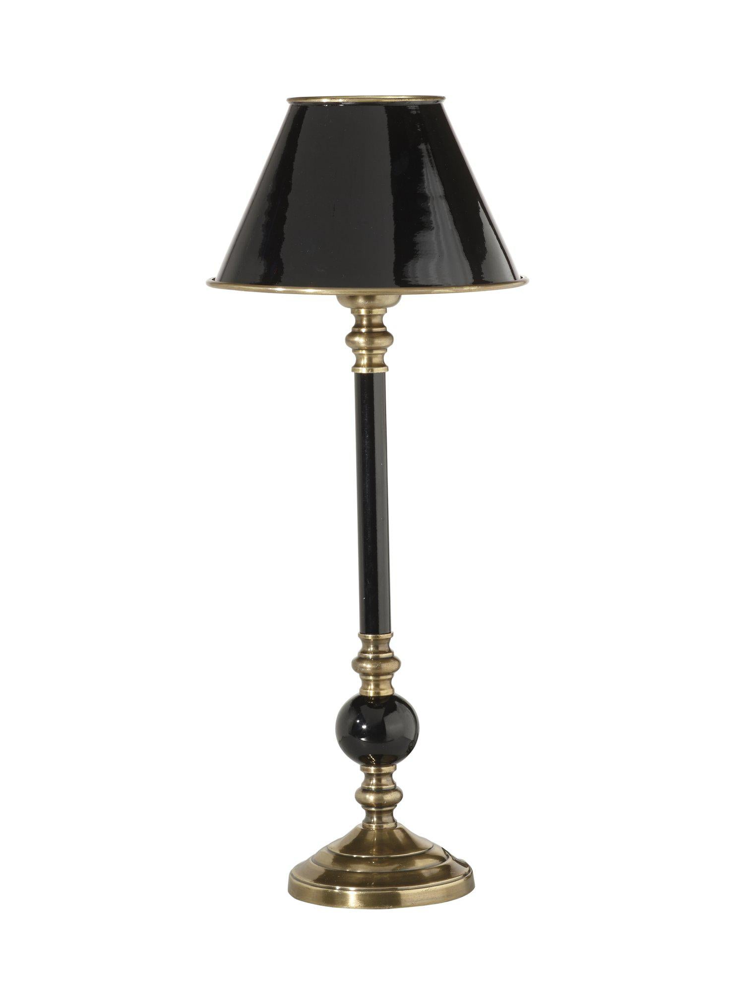 Elegant lampfot Abbey från PR Home i svart och mässing, 40 cm hög med stilren design för moderna och traditionella miljöer.