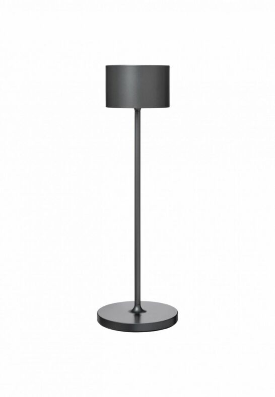 Portable Blomus Farol LED-lampa 33,5 cm i gunmetal med touchdimmer och lång livslängd, perfekt för inomhus- och utomhusanvändning.