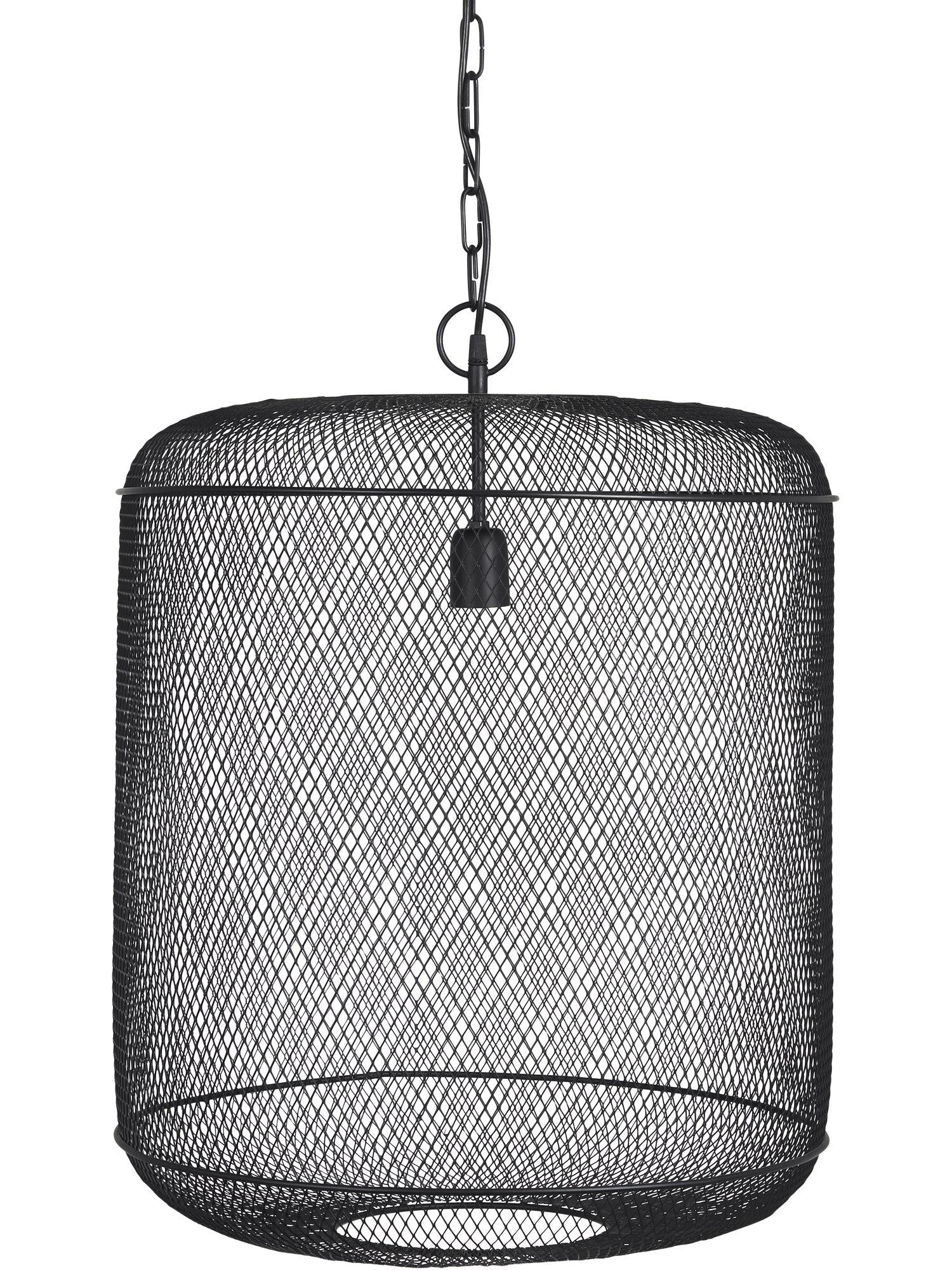 Grid taklampa från PR Home i metallgaller, rund design med fängslande ljusreflektioner och robust kedja för elegant inredning.
