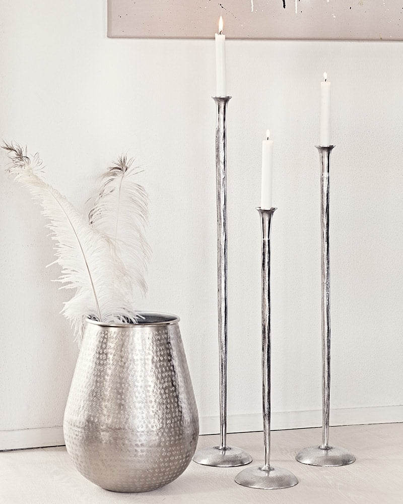 Zelected by houze Golvljusstakar Grand Gallery Set 3, Silver Aluminium