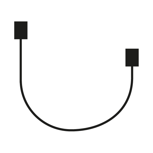 Lång gummikabel 2,5 m för LightsOn Garden Plug & Play system. Flexibel anslutning av lampor och kablar i trädgården.