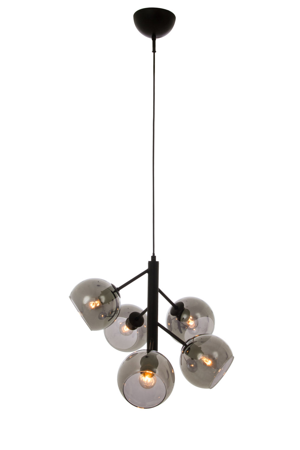 Aneta Lighting ATOM taklampa 5-arm, svart/rök