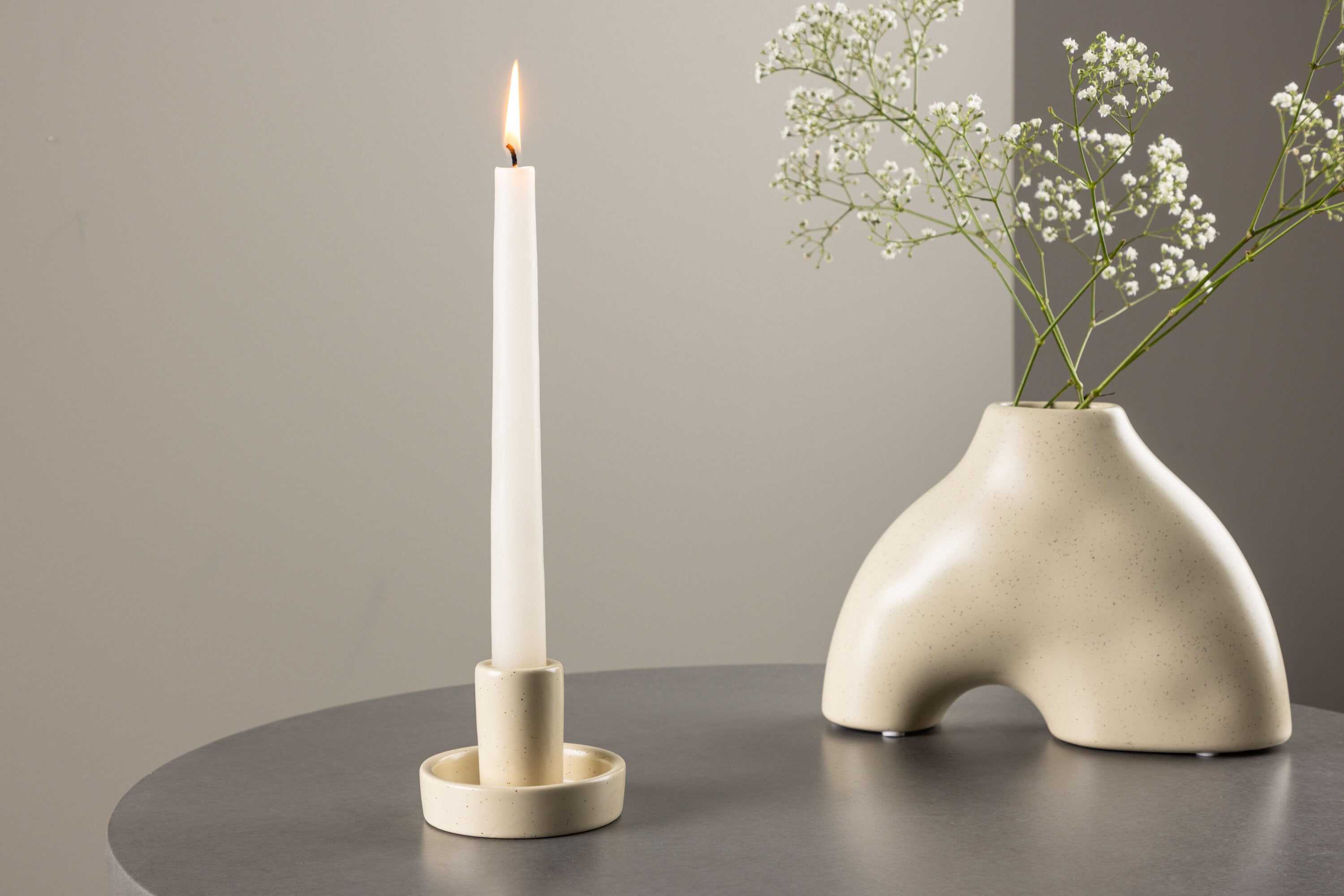 Venture Home Ceco Ljusstake  Beige/Svart