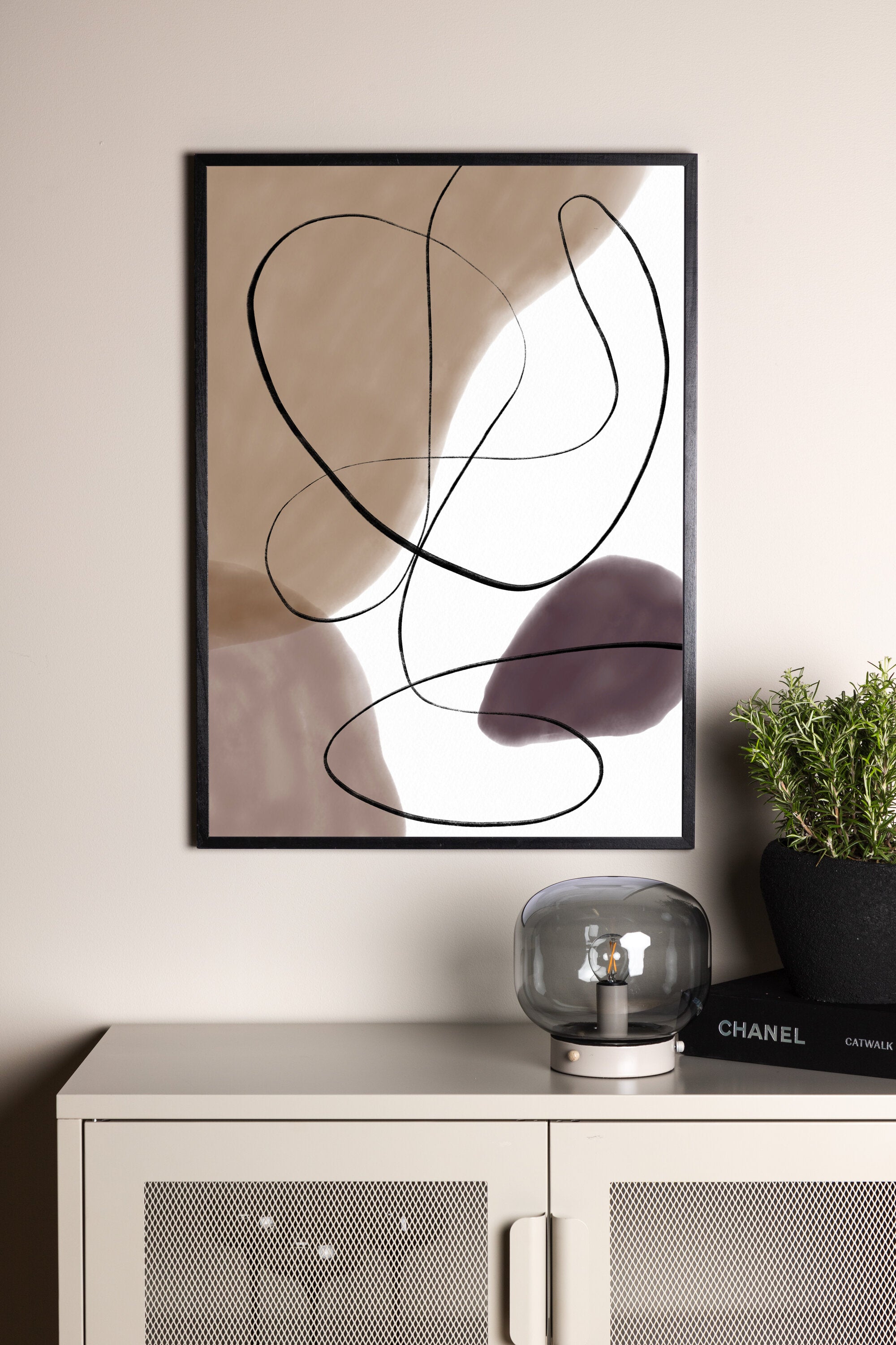 Venture Home Lines Poster Beige 50 x 70 cm