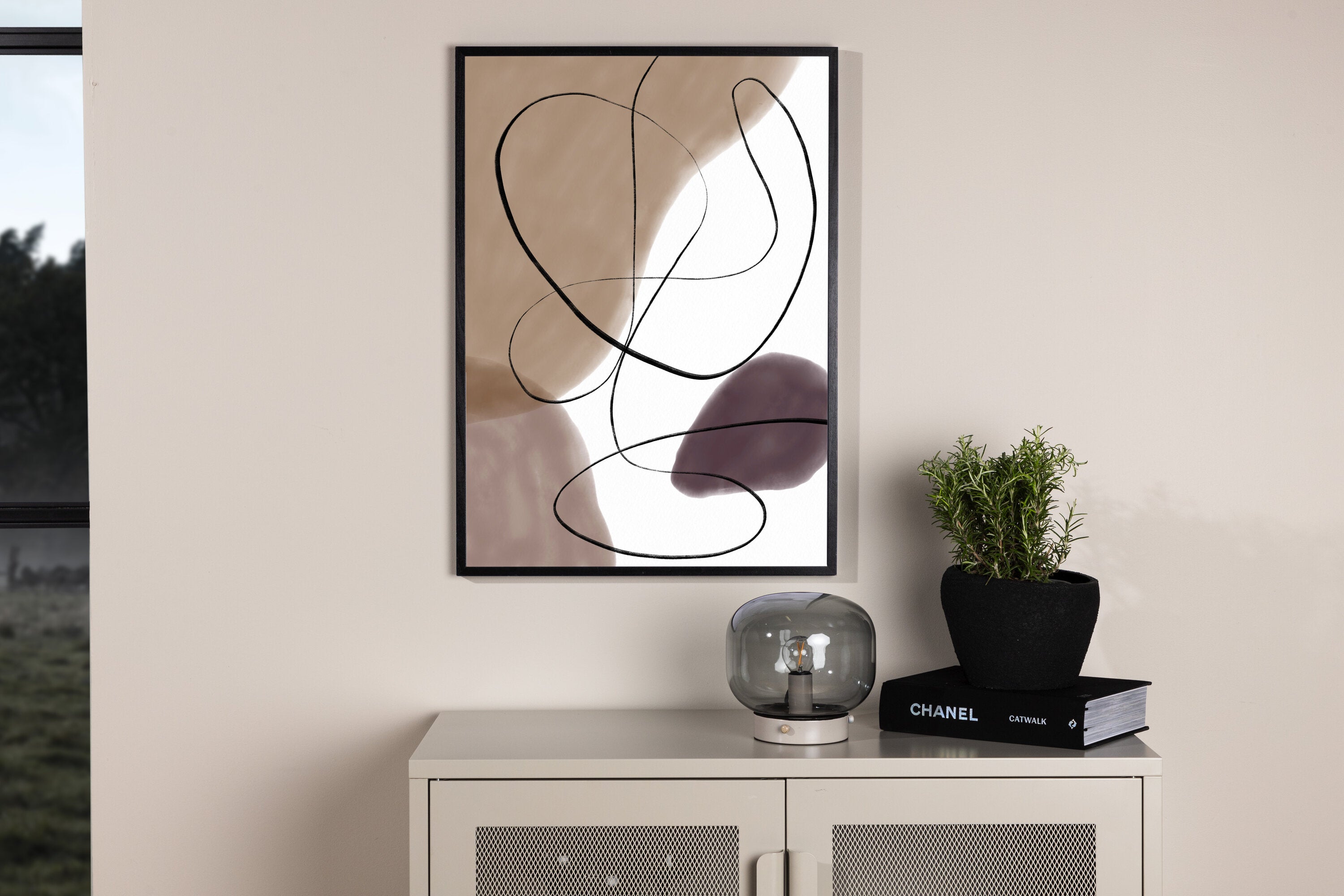 Venture Home Lines Poster Beige 70 x 100 cm