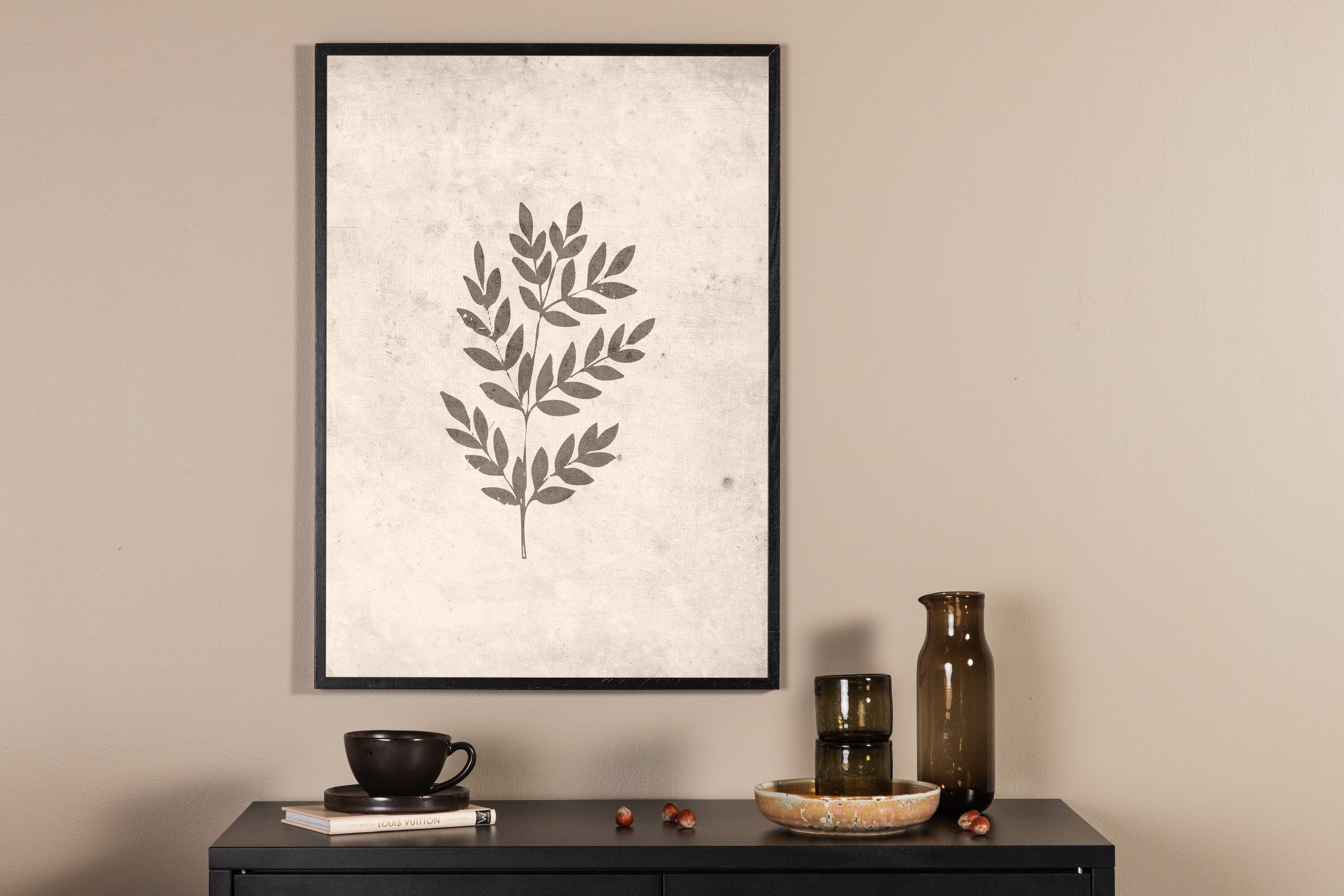 Venture Home Spring leaf Poster Beige 21 x 30 cm