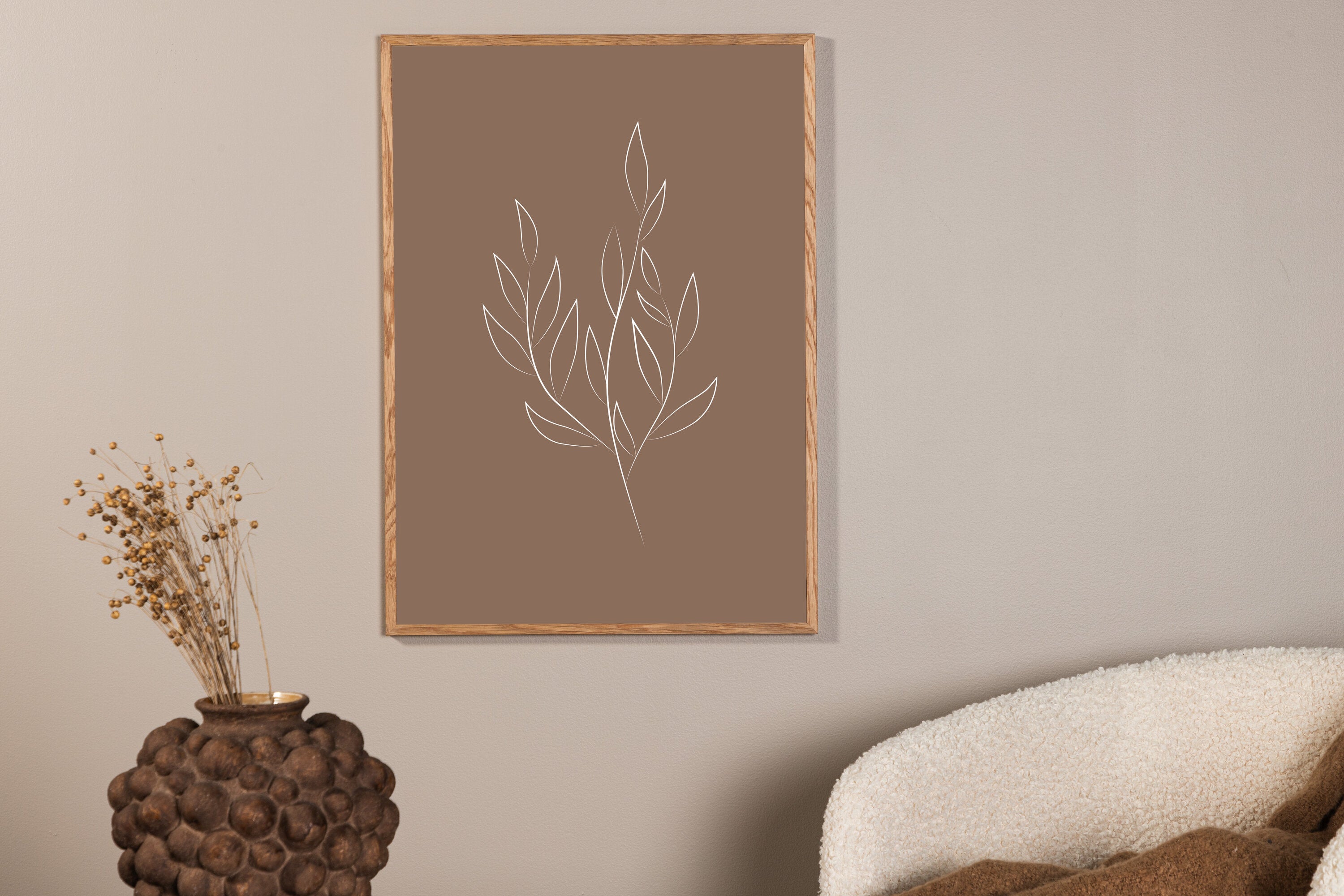 Venture Home Drawed leaf Poster Brun 21 x 30 cm