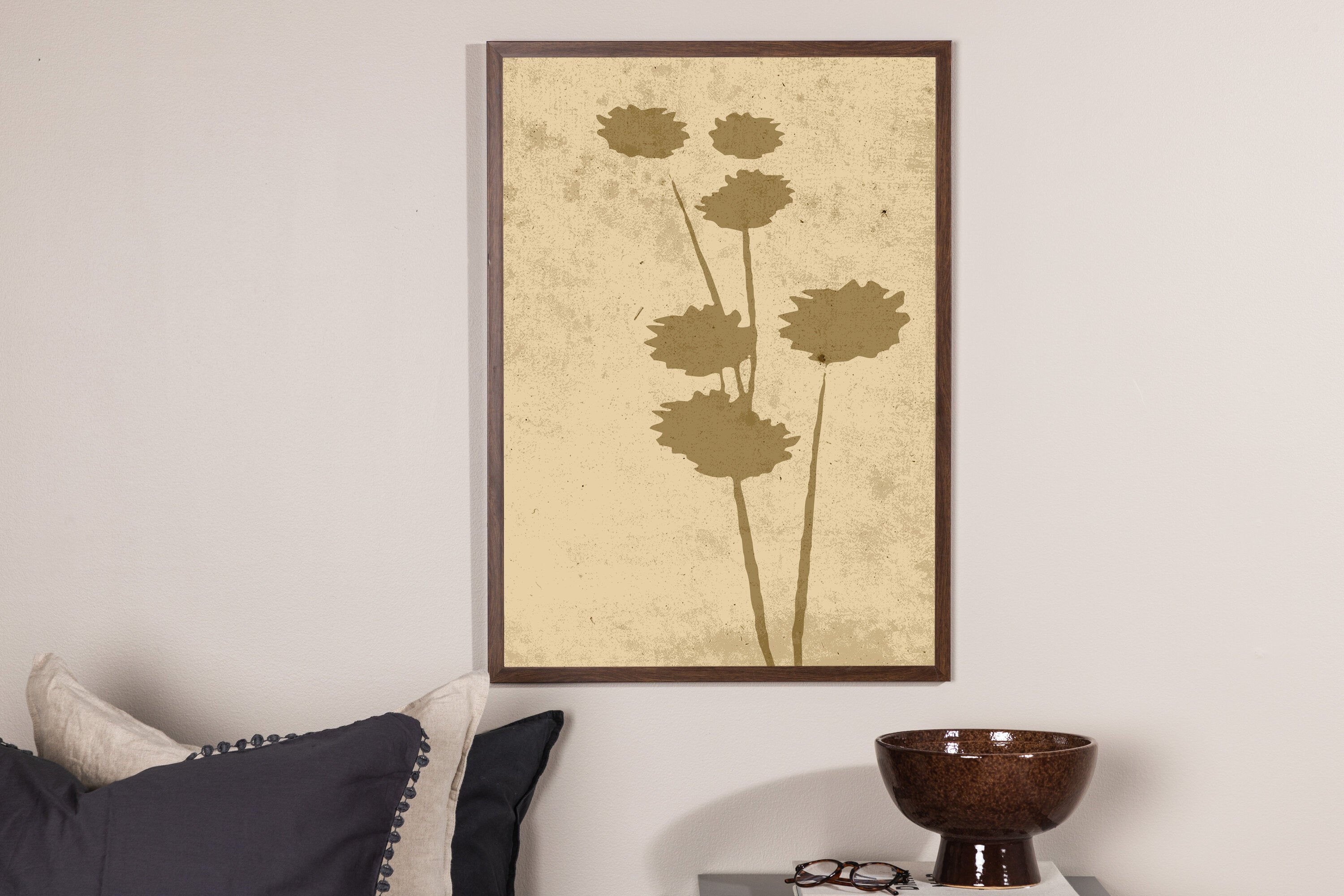 Venture Home Flower art Poster Beige 21 x 30 cm