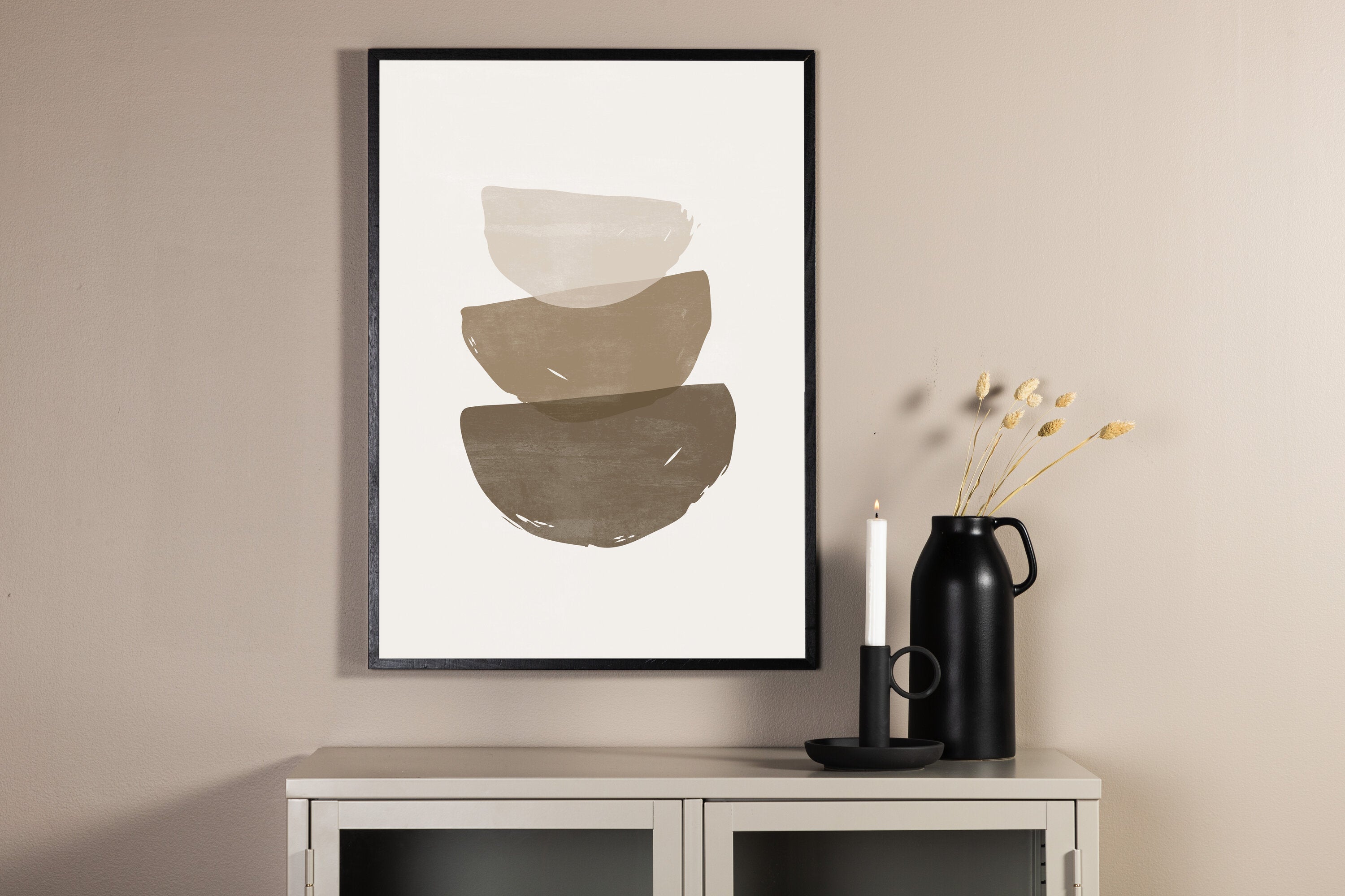 Venture Home Brush strokes Poster Beige 50 x 70 cm