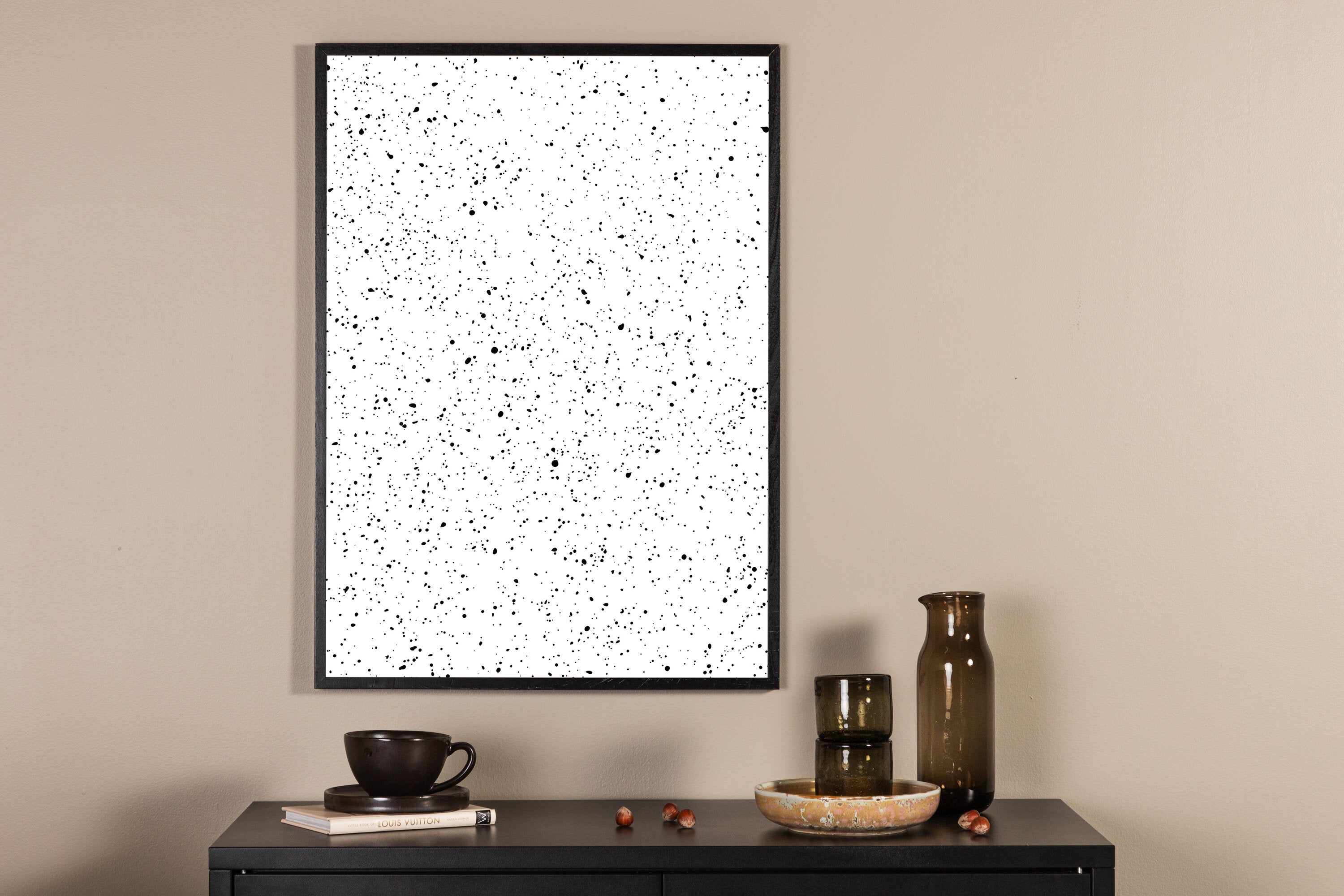 Venture Home Dots Poster Svart/Vit 21 x 30 cm