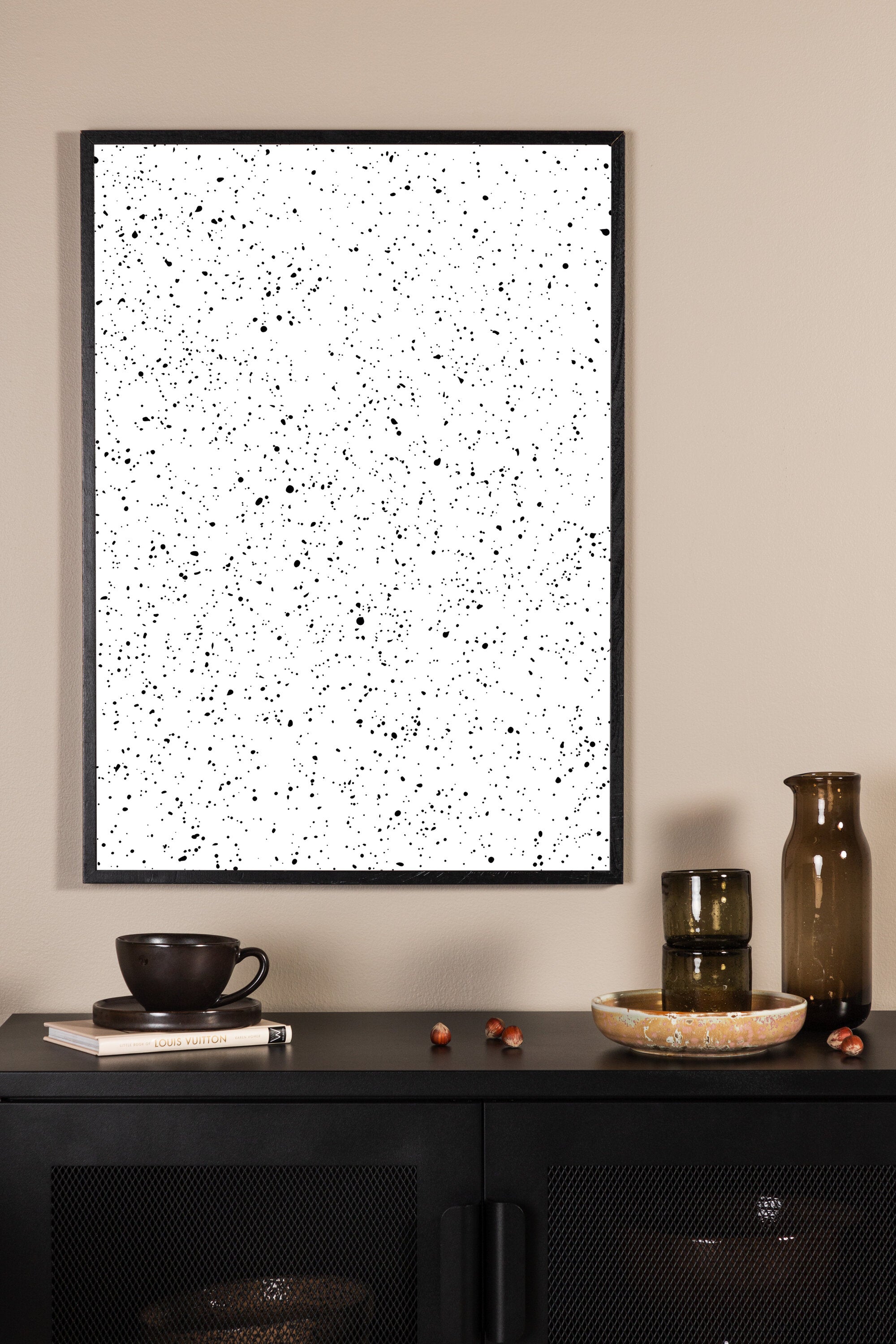 Venture Home Dots Poster Svart/Vit 21 x 30 cm