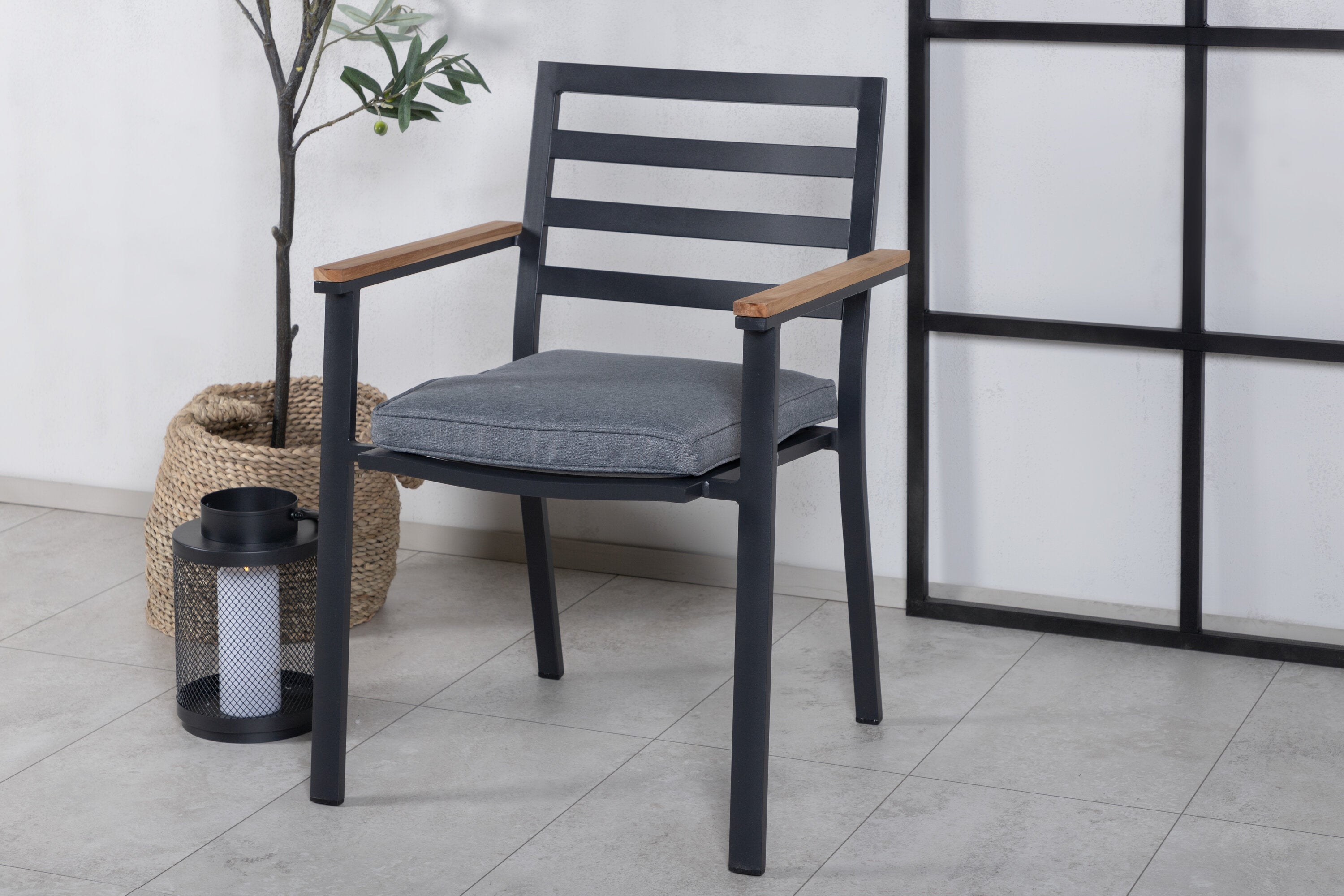 Venture Home Brasilia Matstol Svart/Natur 2-pack