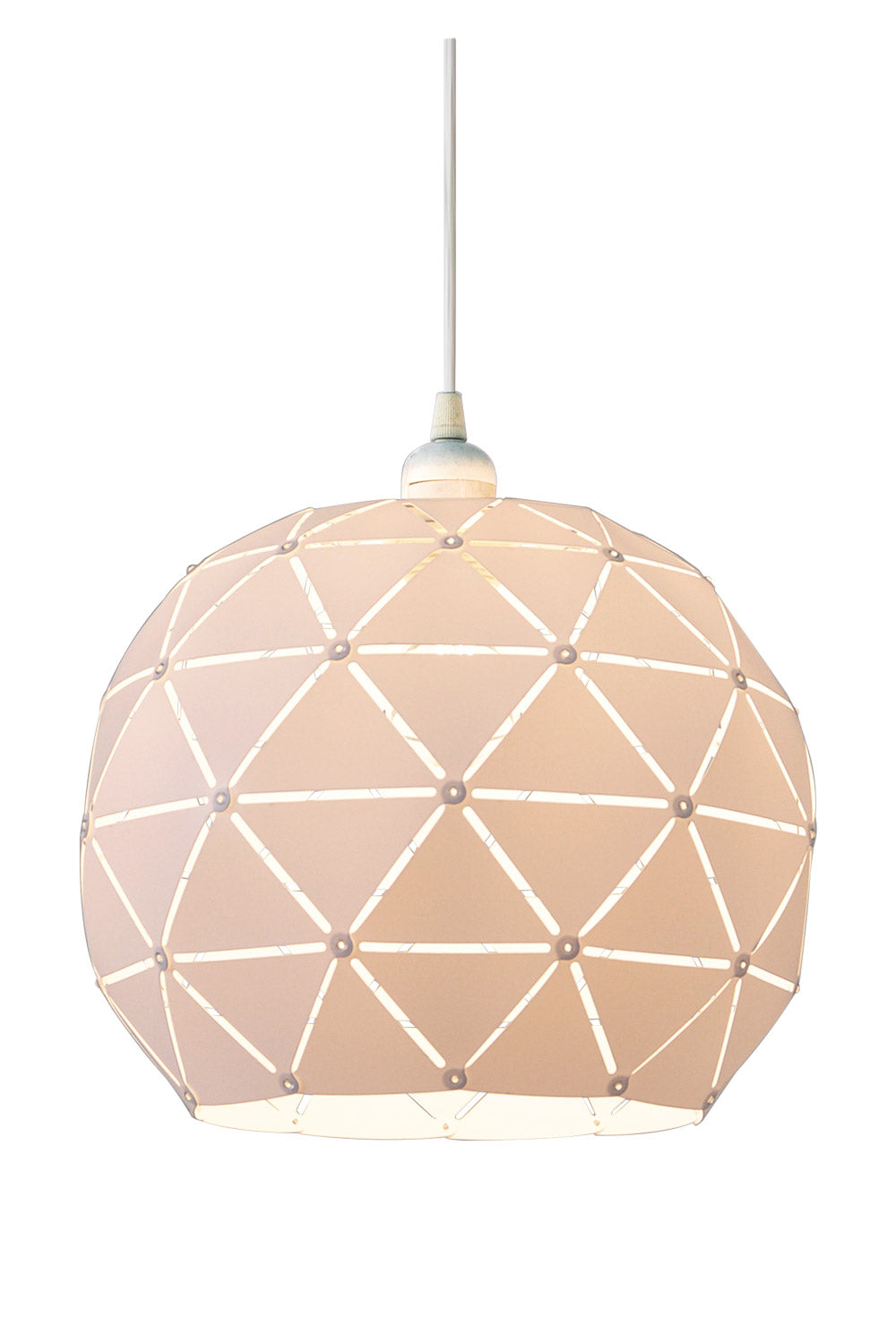 Aneta Lighting LATTICE taklampa 30cm rund, vit textil