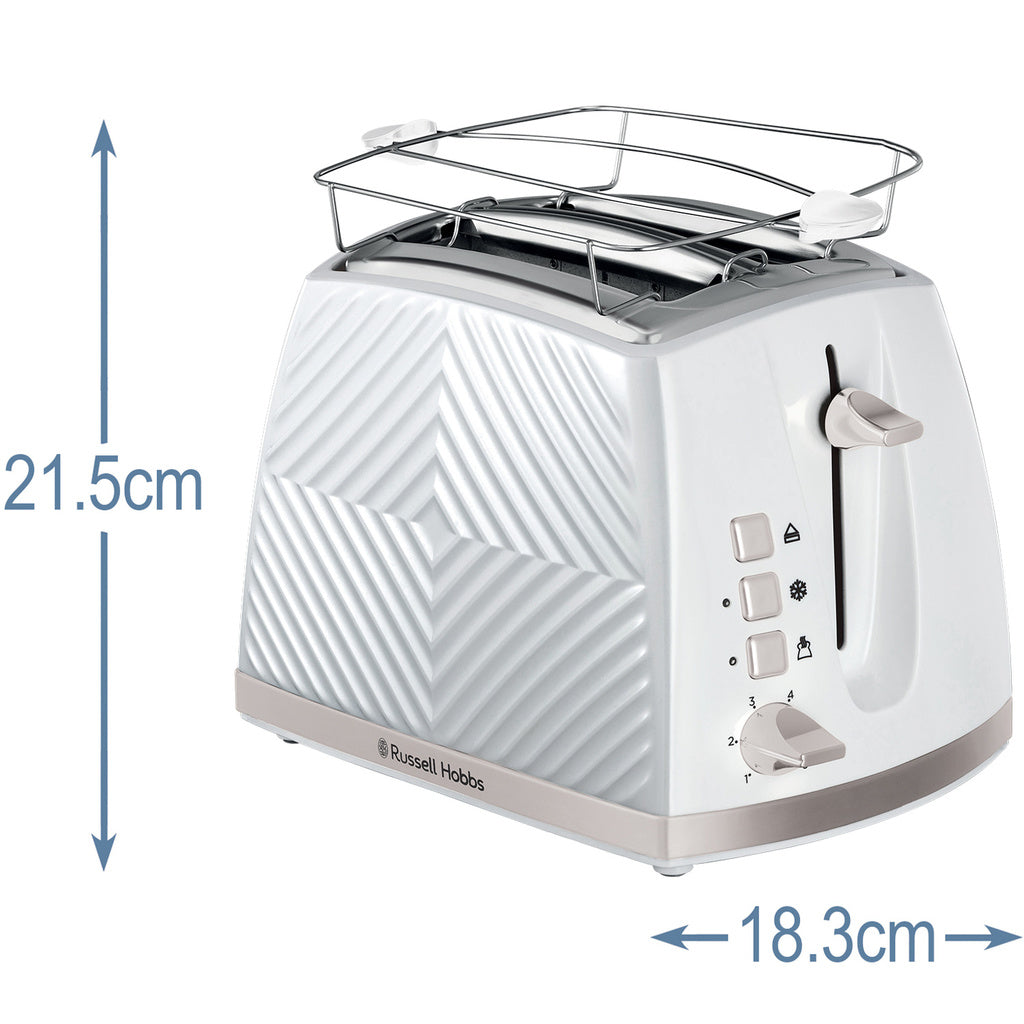 Russel Hobbs Vit Grooved Brödrost 2S Toast