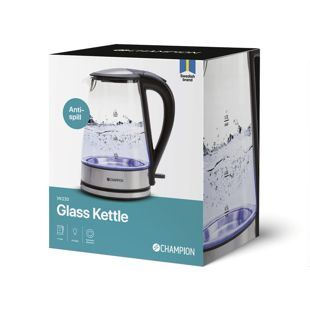 Champion Vattenkokare 1,7L Glas VK220