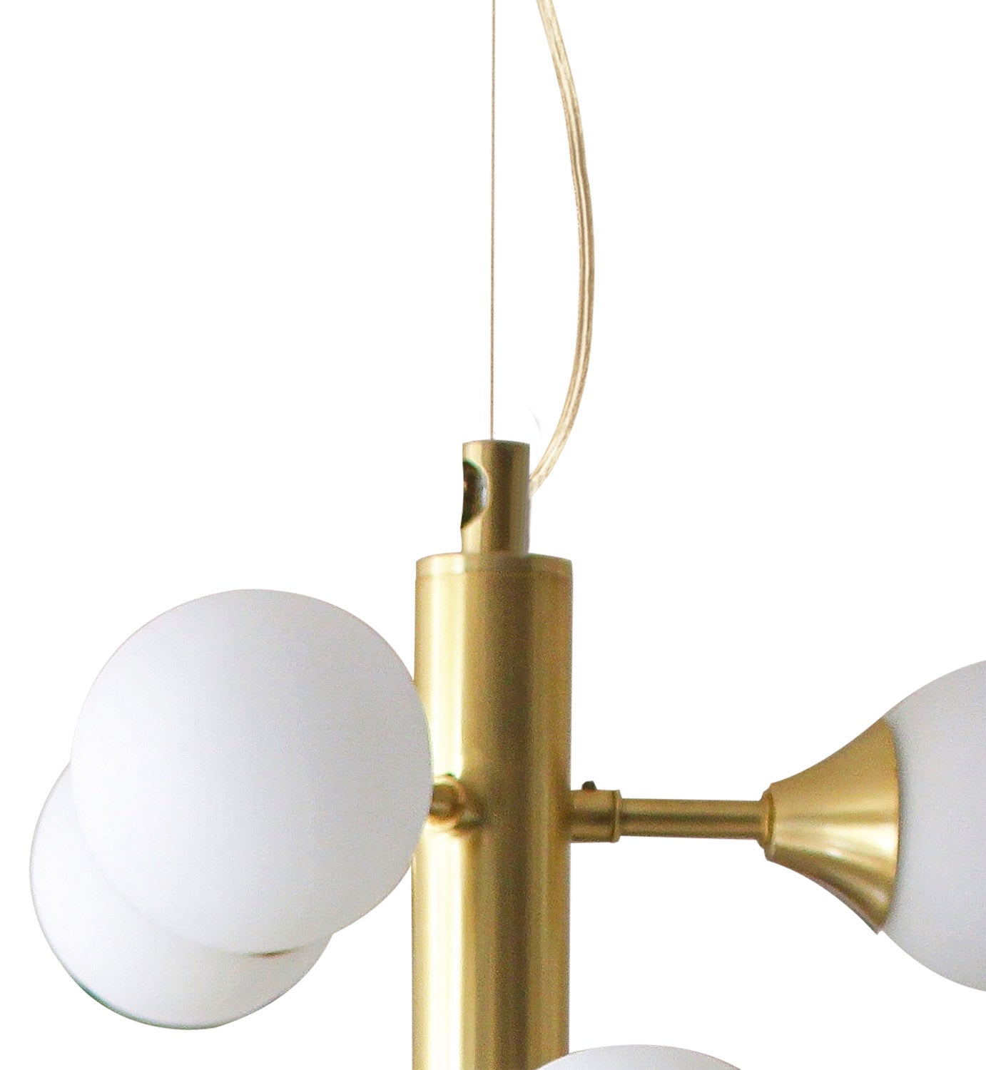 Aneta Lighting COSMOS taklampa 24-arm, matt mässing/vit