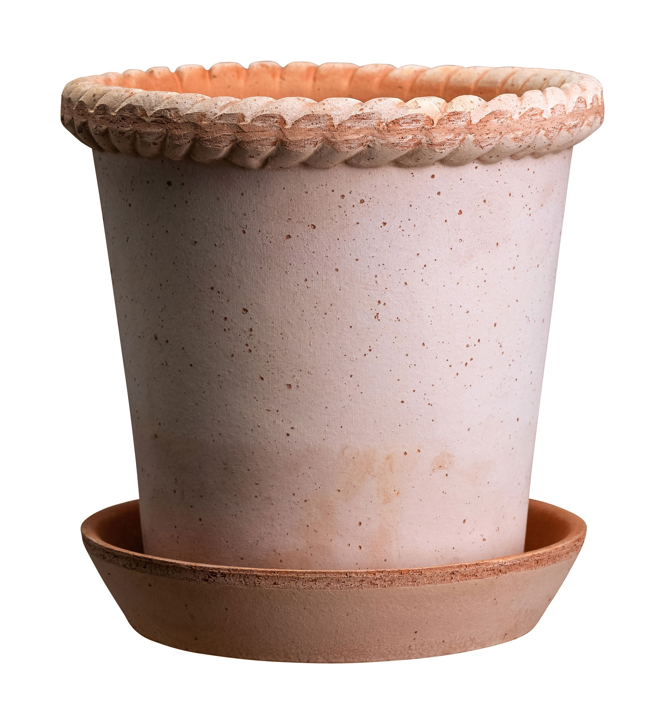 Bergs Potter Emilia Kruka Ø 35 cm i mjuk rosa terrakotta, perfekt för växter med god dränering och elegant design.