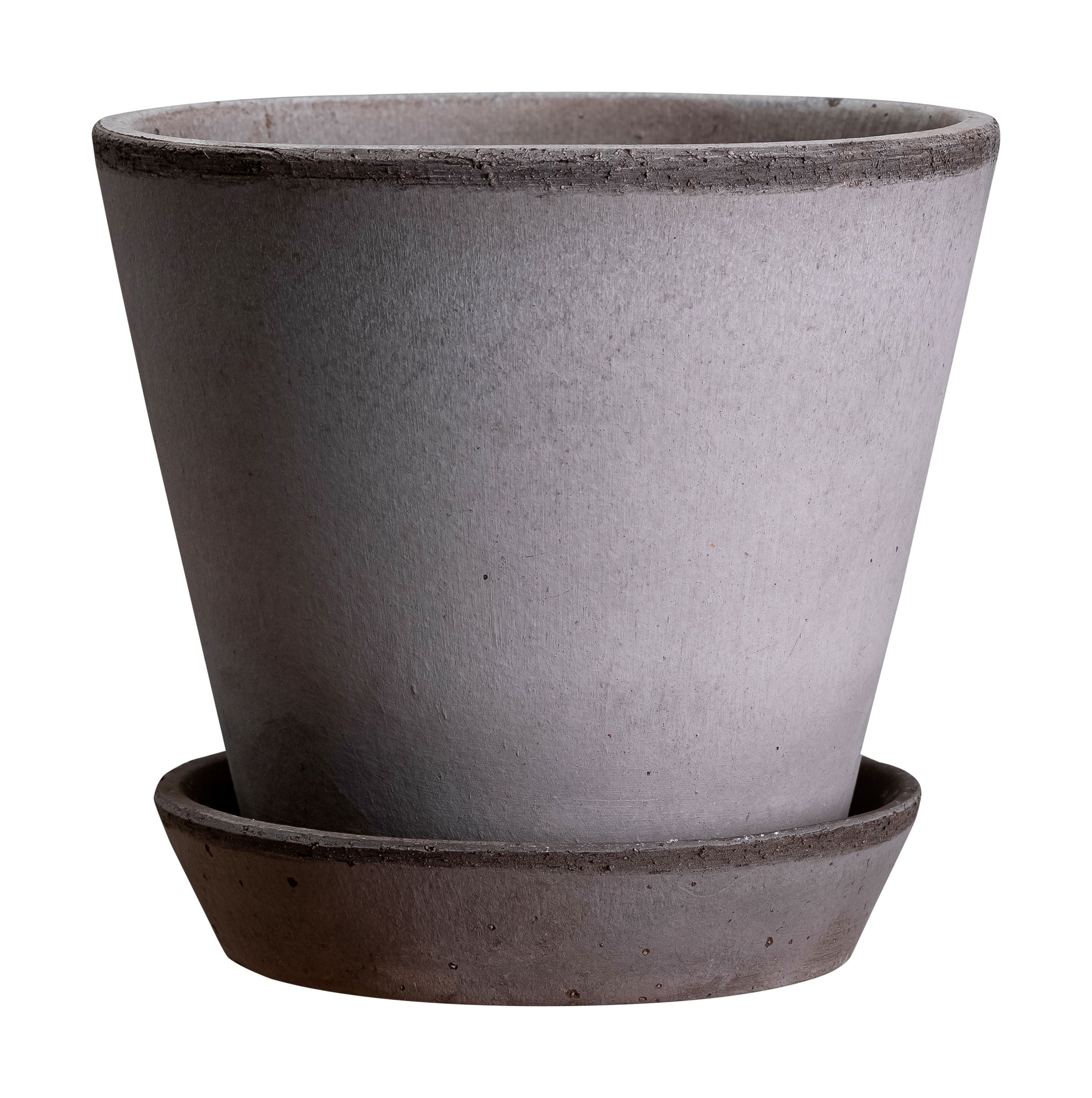 Elegant grå keramikkruka Ø21 cm från Bergs Potter, perfekt för växter med god dränering och tidlös stil.