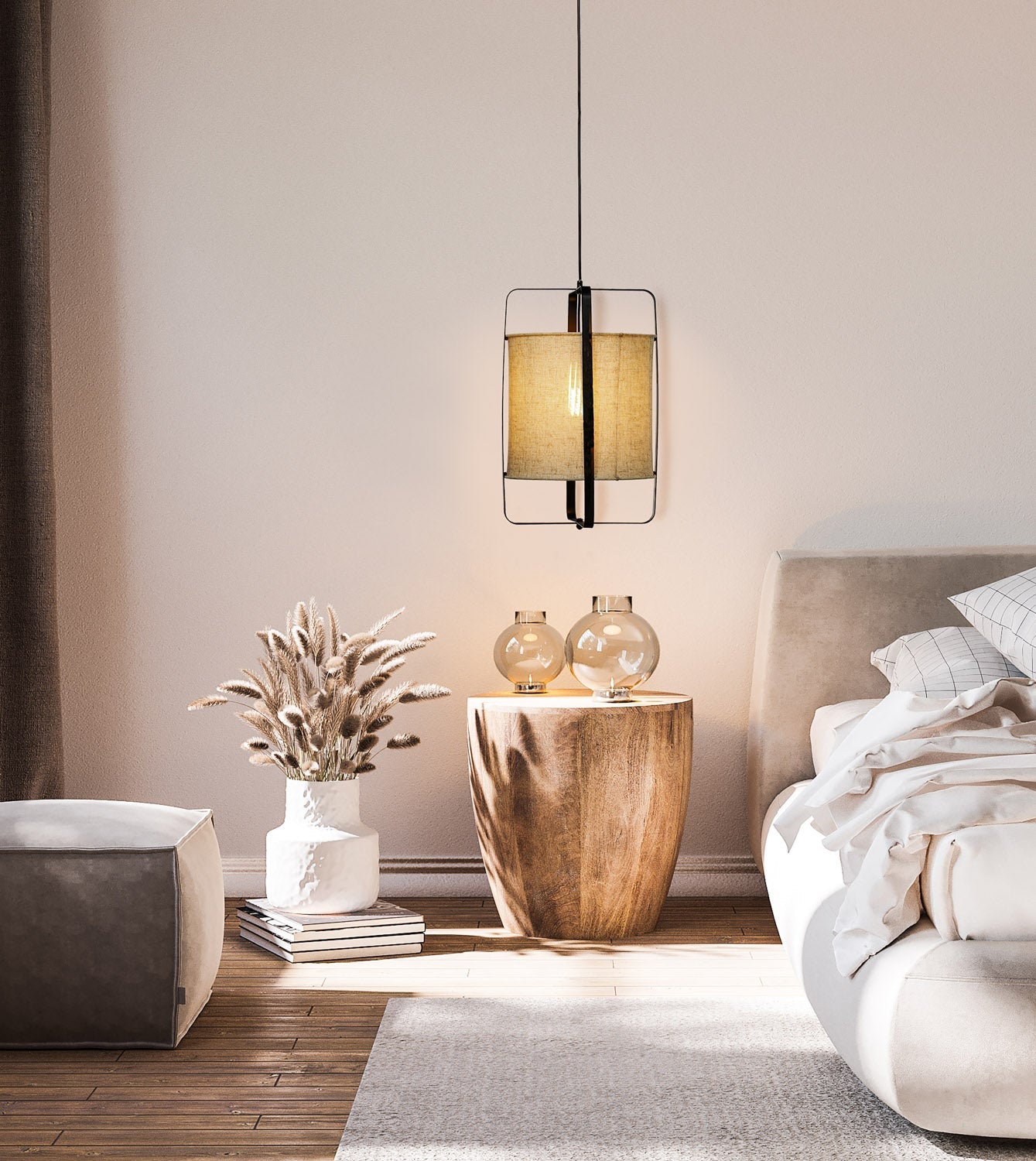 Aneta Lighting RONDA taklampa, svart/beige