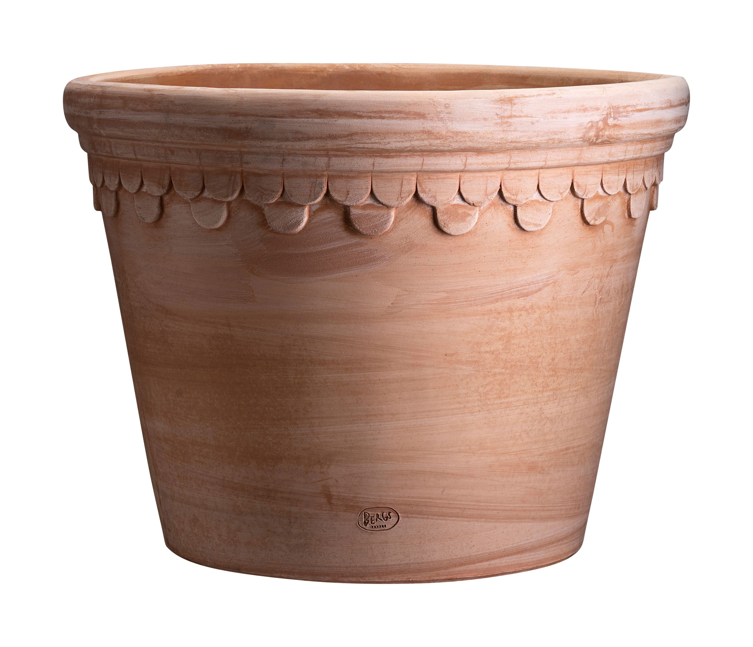 Köpenhamn Kruka Ø 60 cm i rosa från Bergs Potter, handgjord italiensk lera med elegant design och vattentätt fat.