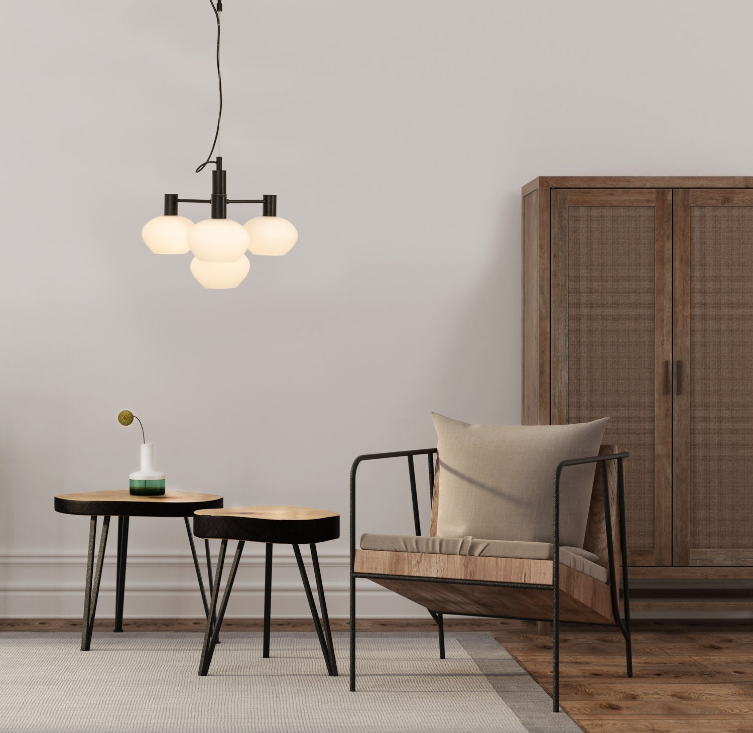 Aneta Lighting BELL taklampa 4:a, svart/vit