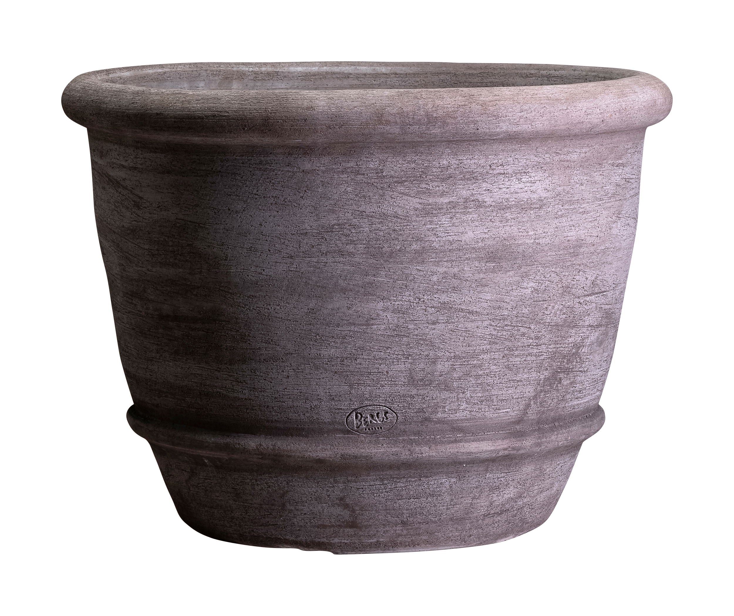 Grå Campana kruka från Bergs Potter, Ø80 cm, elegant design för inomhusblommor. Hållbart lergods med vattentät funktion.