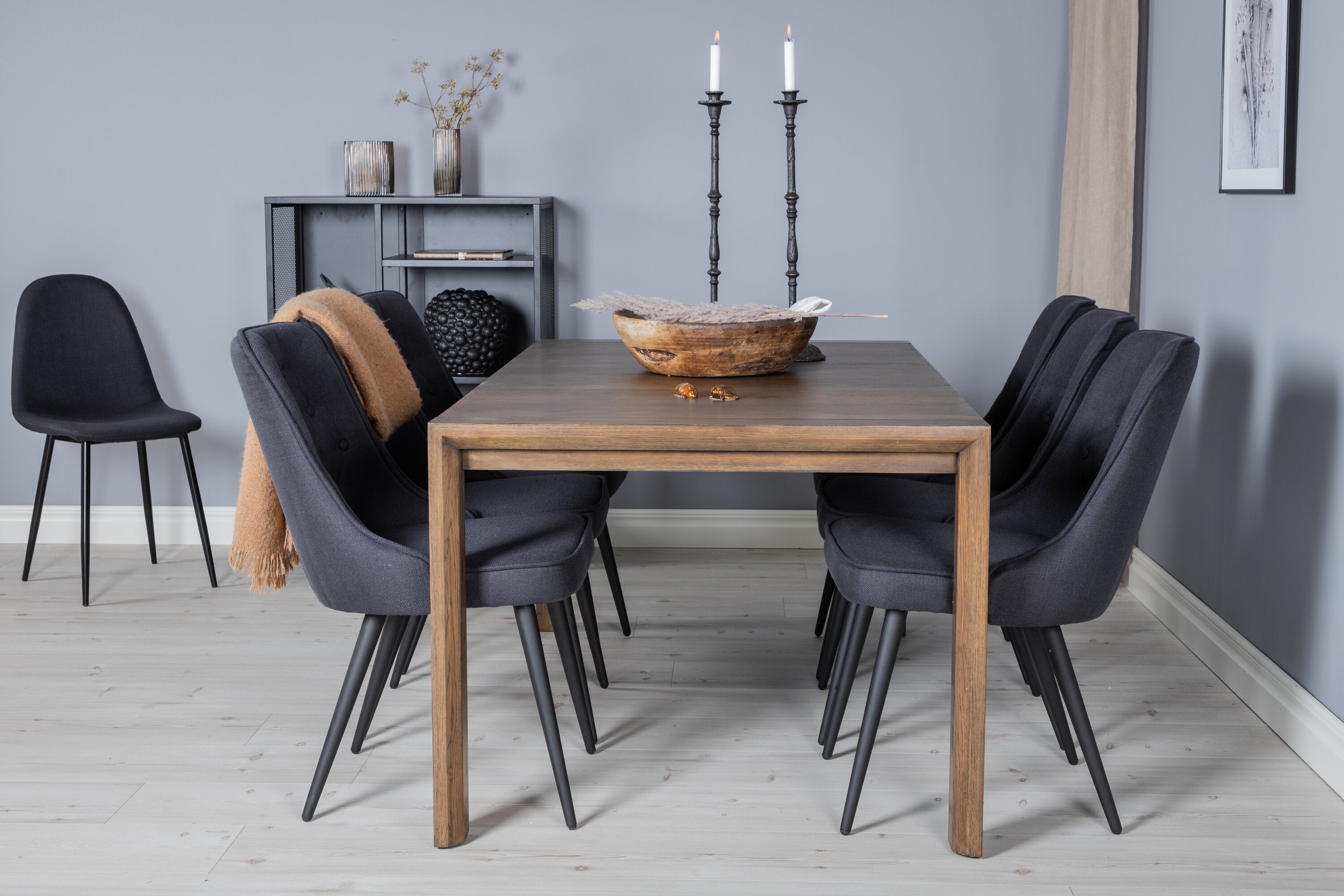 Venture Home Matgrupp Slider med 6st matstolar Velvet Deluxe