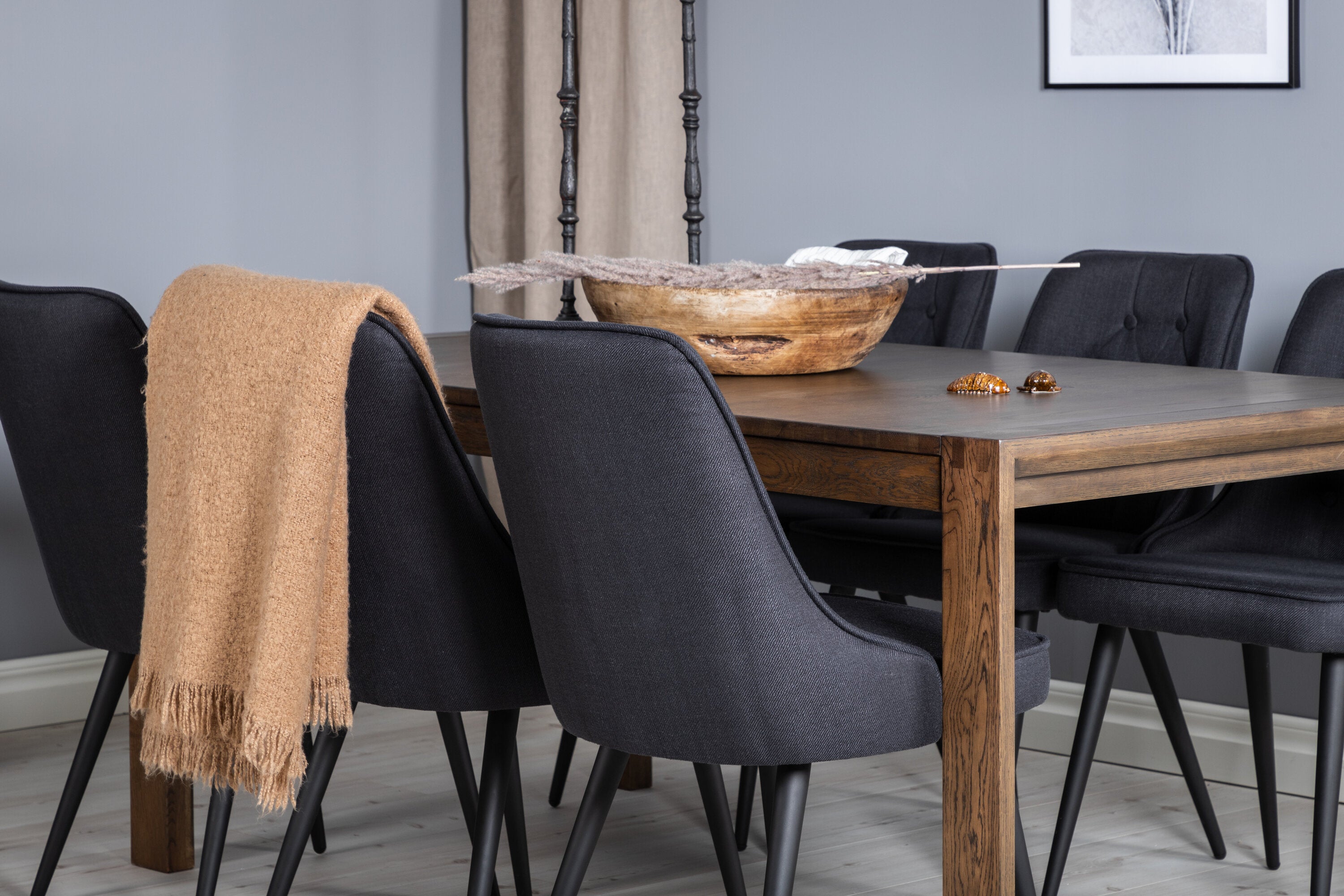 Venture Home Matgrupp Slider med 6st matstolar Velvet Deluxe