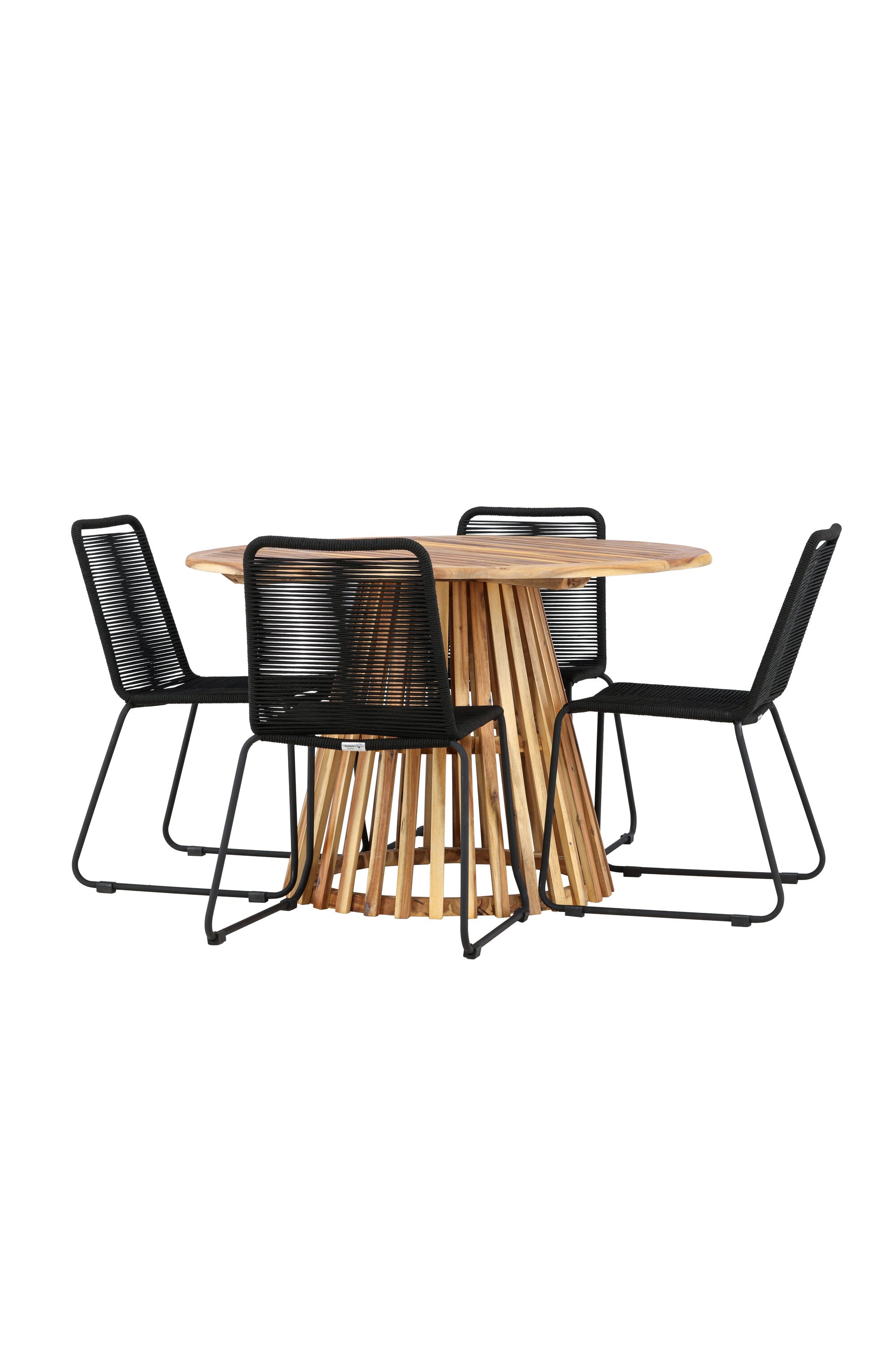 Venture Home Lumpur Matgrupp Ø120 cm Med 4 Lindos Stolar
