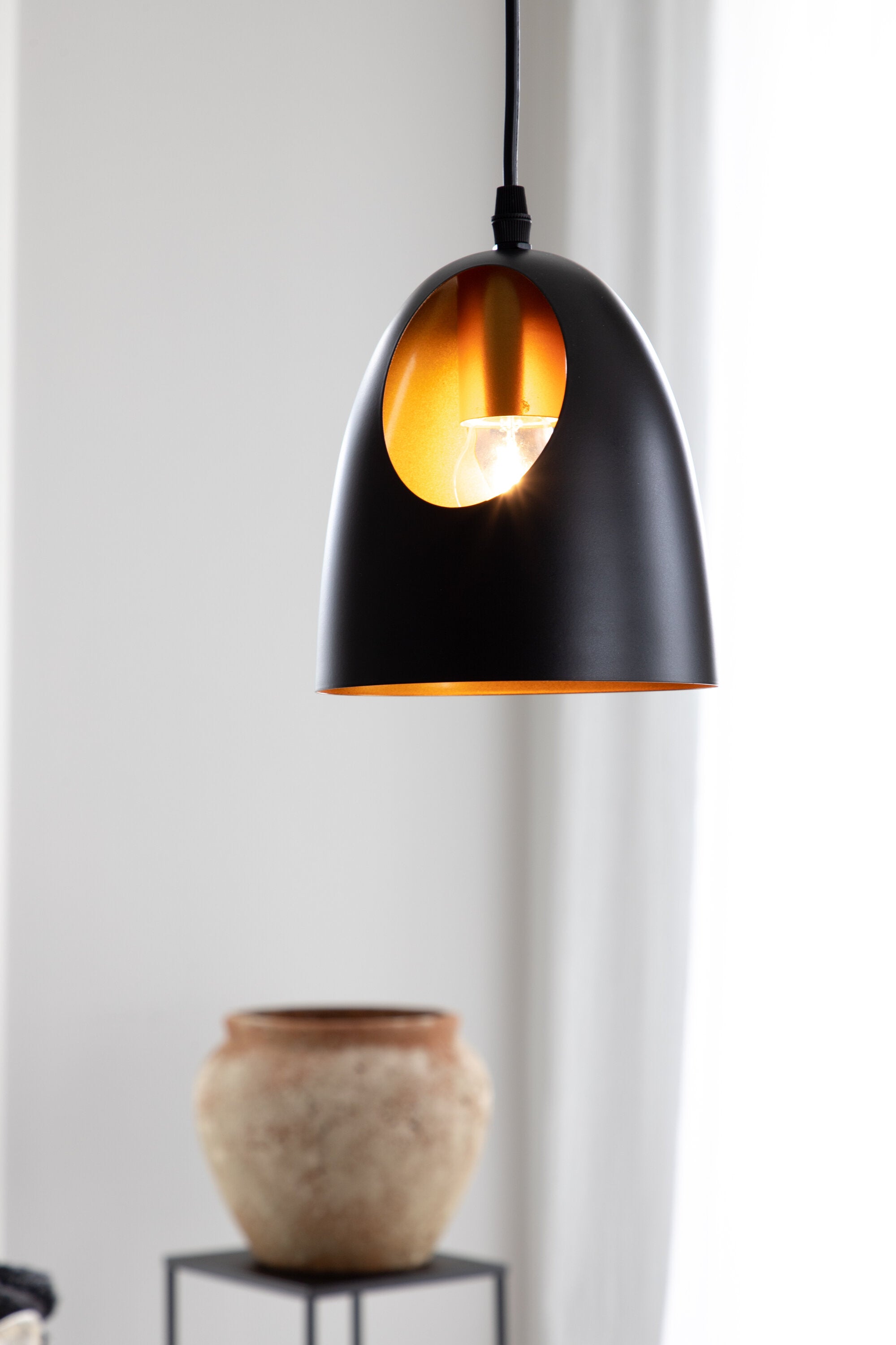 Venture Home Elda Pendel Svart/koppar ø16 cm