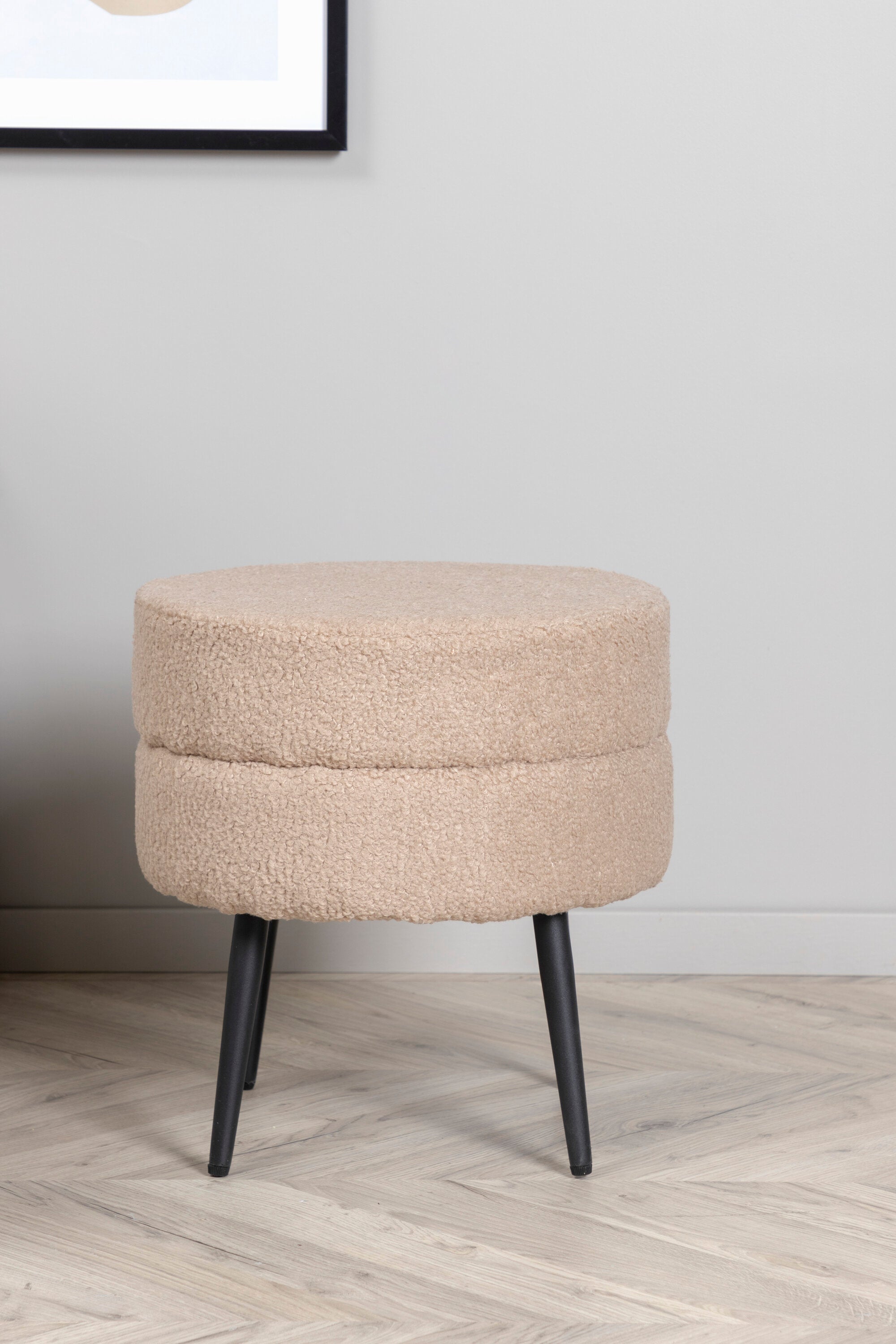 Venture Home Pot Puff Beige/Svart ø40 cm