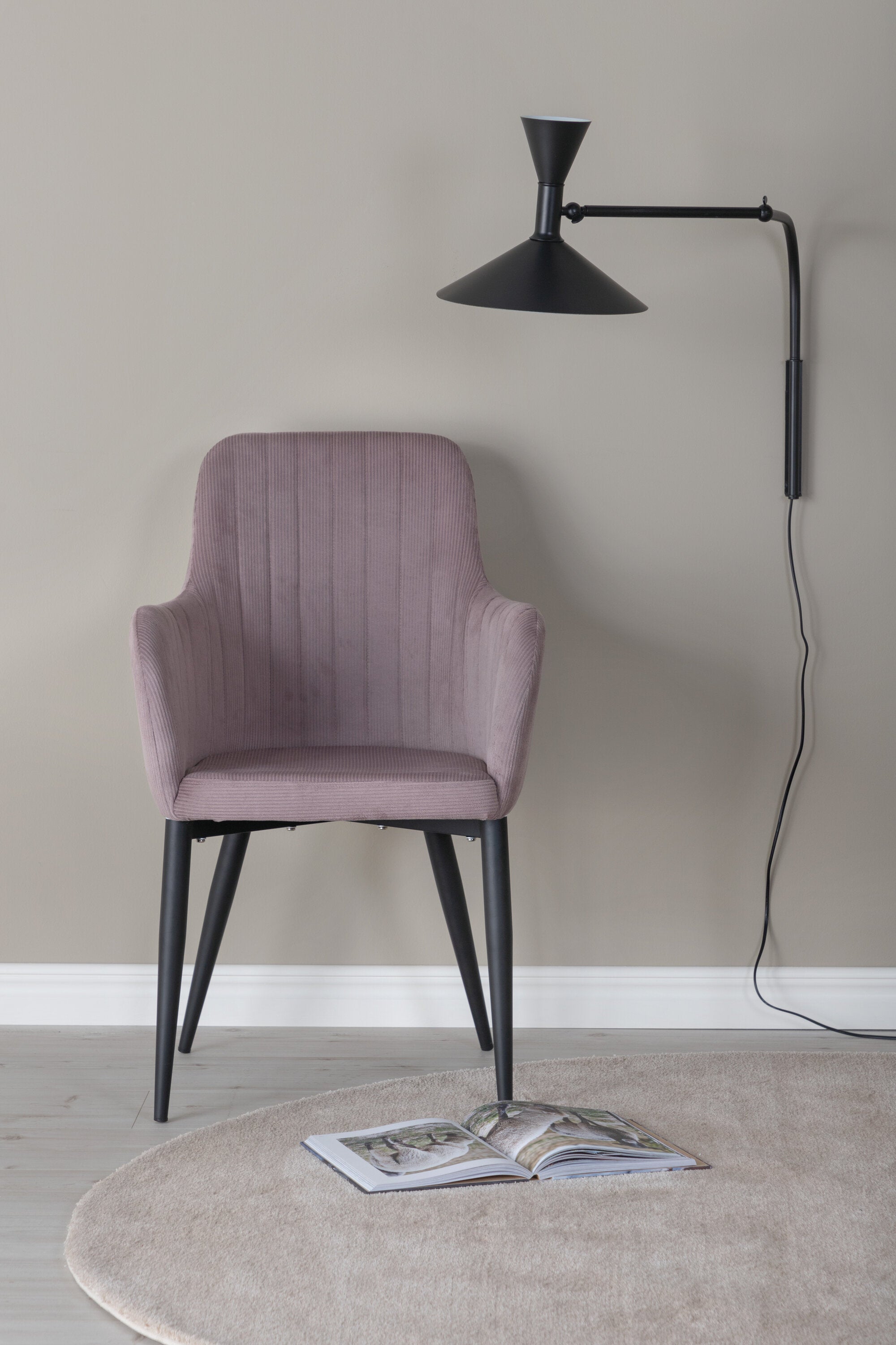 Venture Home Comfort Matstol Svart/dammigt rosa 2-pack