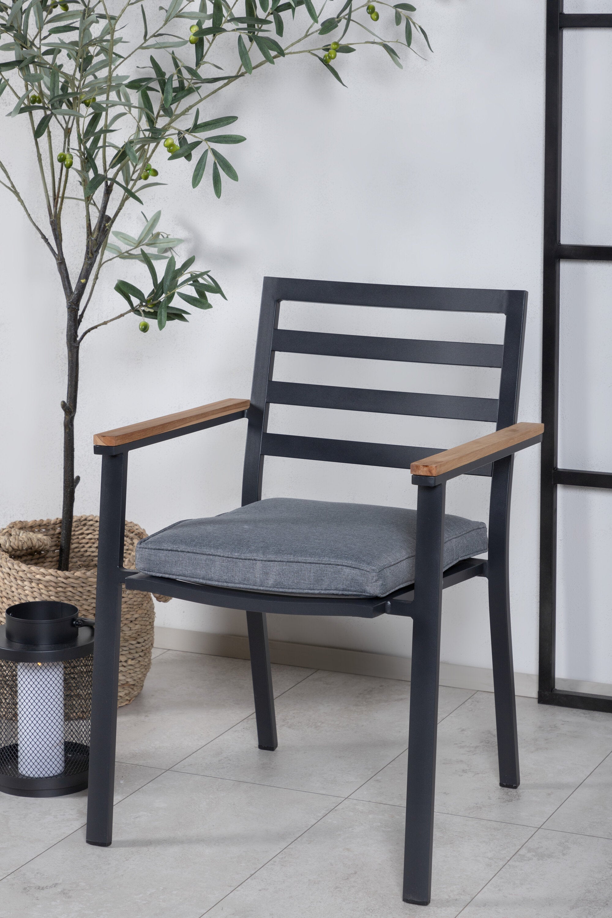 Venture Home Brasilia Matstol Svart/Natur 2-pack