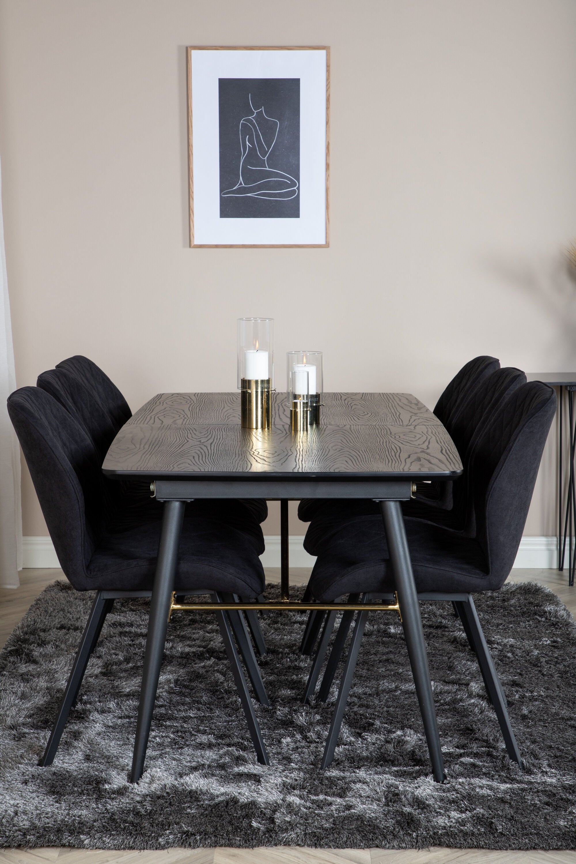 Venture Home Matgrupp Gold med stolarna Gemma