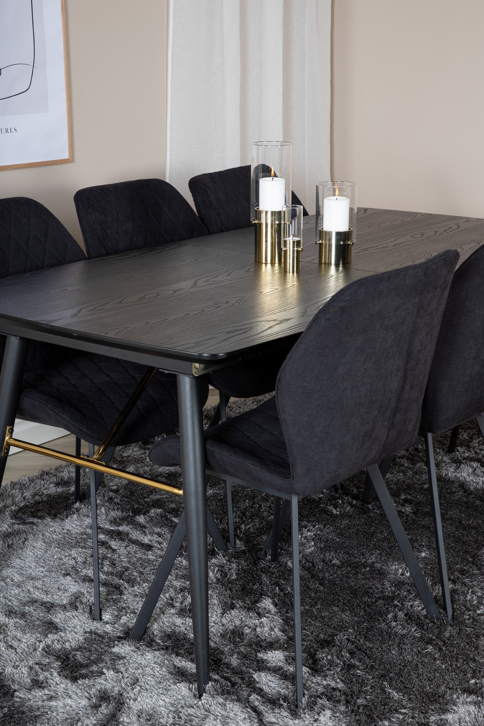 Venture Home Matgrupp Gold med stolarna Gemma