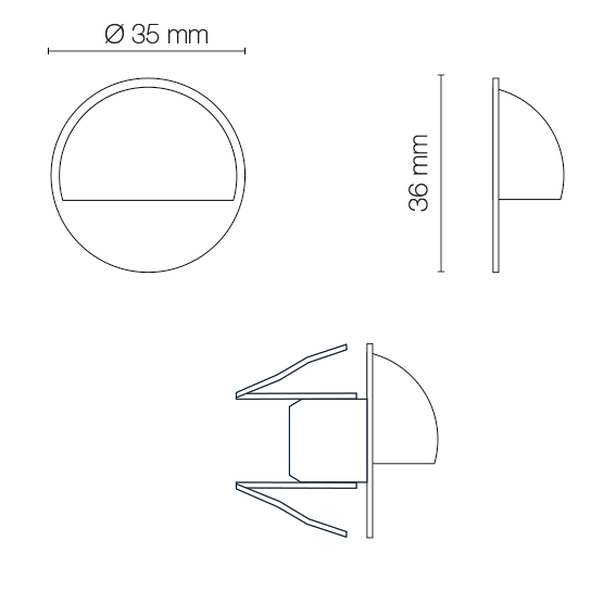 LightsOn Aries 4-pack Decklight 35mm, Silver