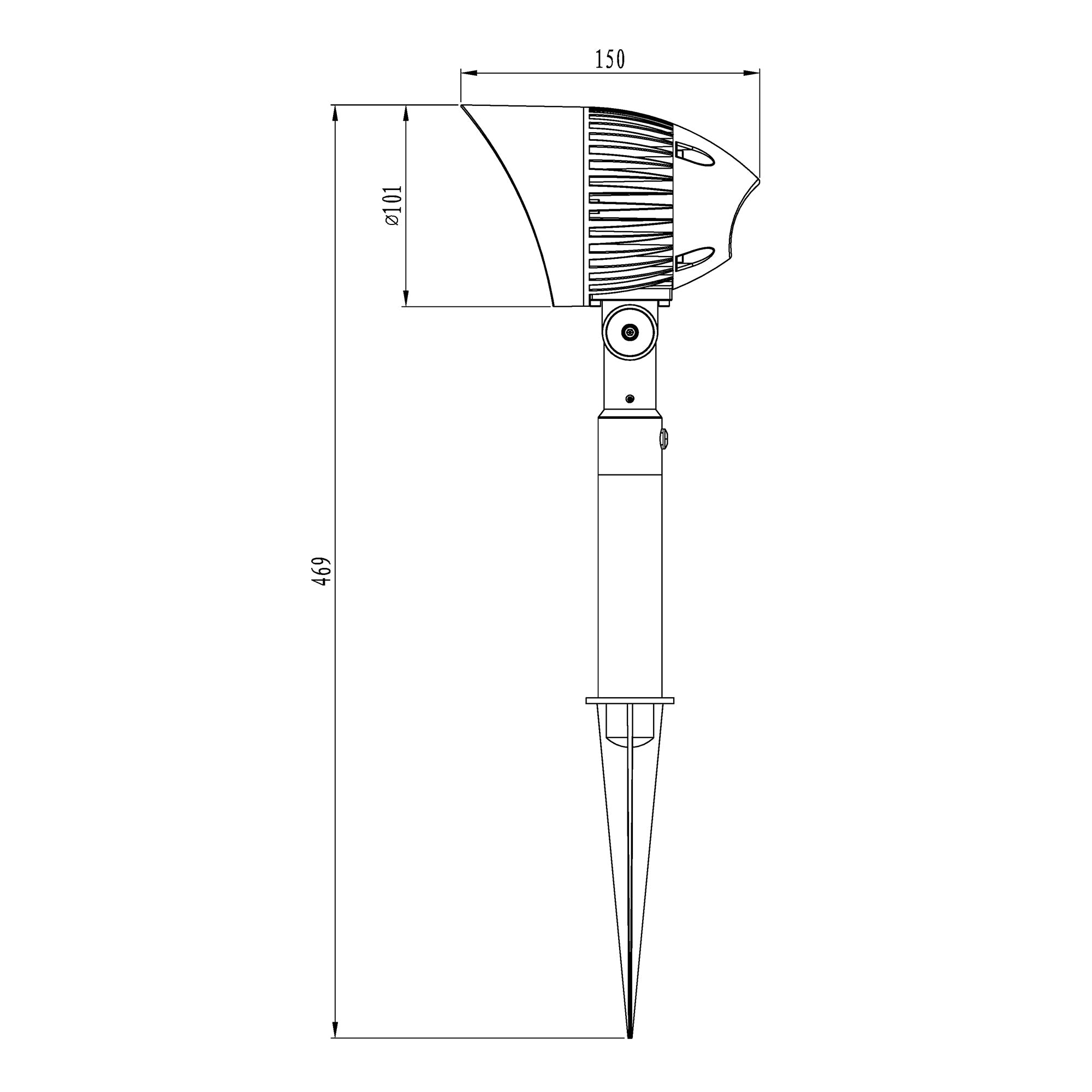 LightsOn Sirius Markspotlight LED, Svart