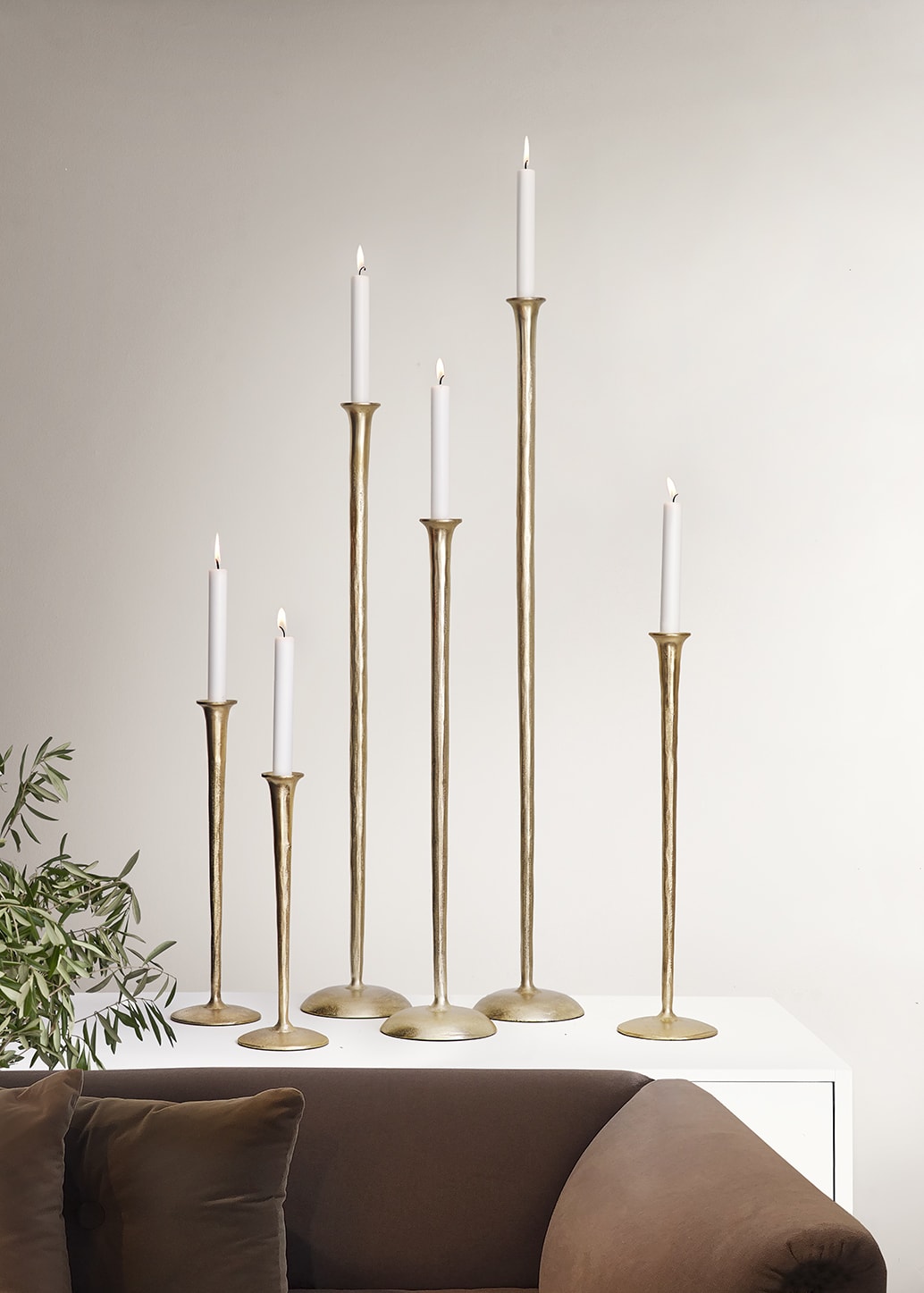 Zelected by houze Golvljusstakar Grand Gallery Set Guld Aluminium